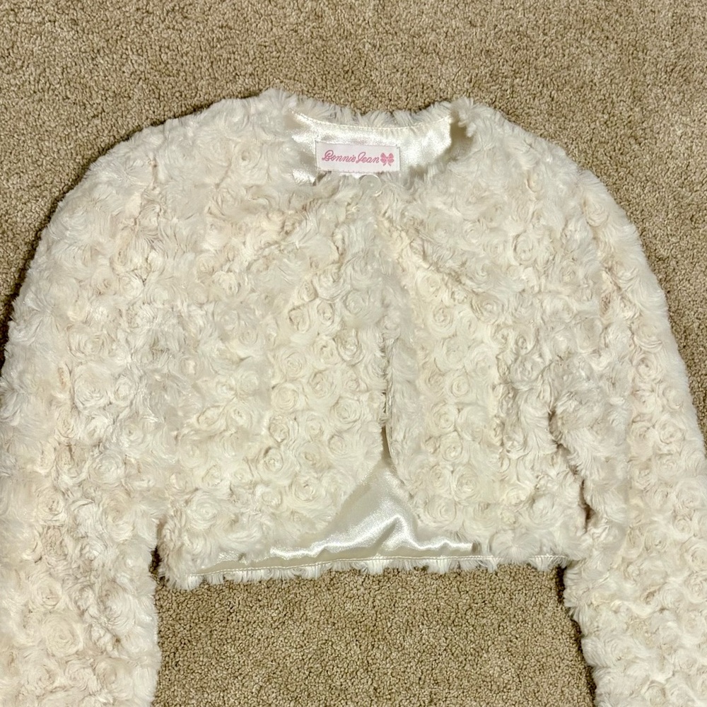Cream Floral Textured Jacket